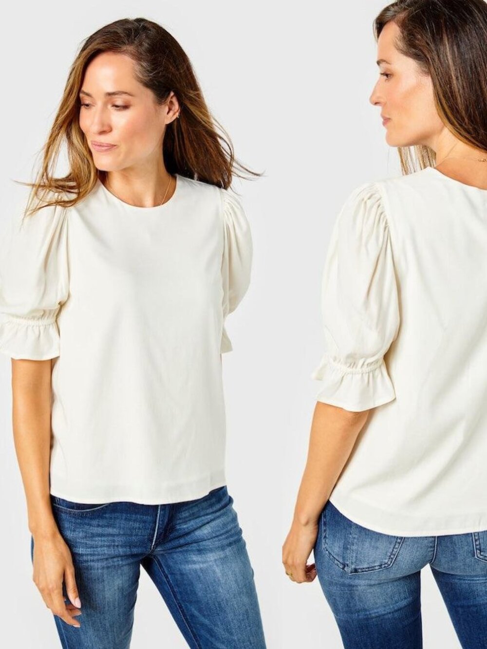 Cartolina Nantucket Gardenia Short Puff Sleeve Connie Anne Top